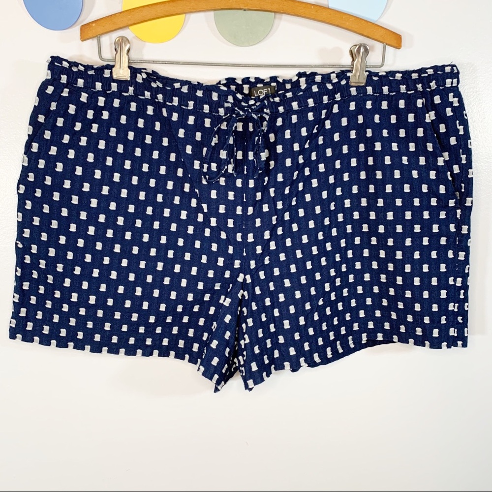 Loft Navy Textured Drawstring Short - image 1
